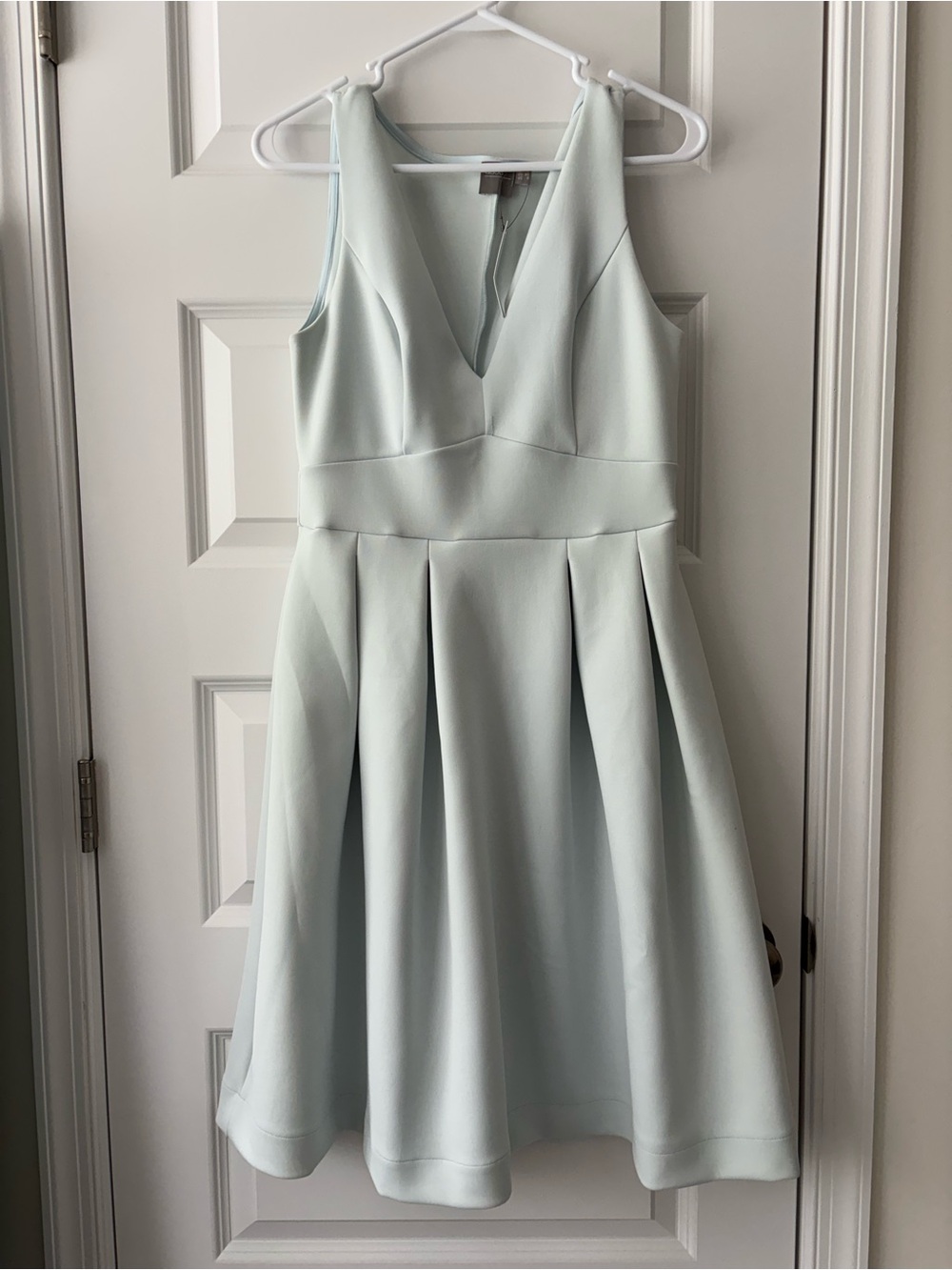 ASOS Pale Mint Sleeveless V-Neck Fit & Flare Dress 8 NWT